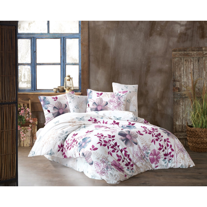 Cotton/Polyester Duvet Cover Set, Blue, 220 x 240 cm - 2 Pillowcases (50 x 70 cm)