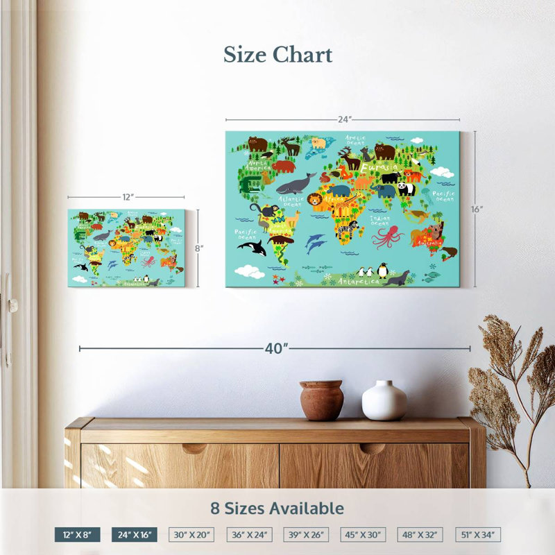 Carte du monde Aliaz Kids Haven, H 16 po x l 24 po