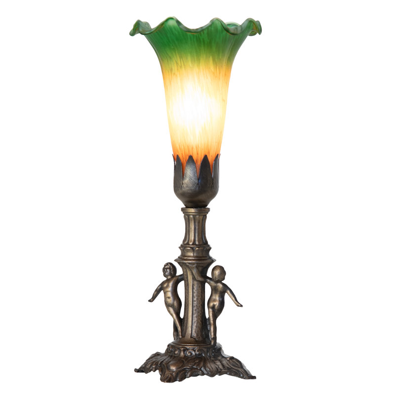 Mini-lampe 11 po Tiffany Lily Lily, Ambre / vert