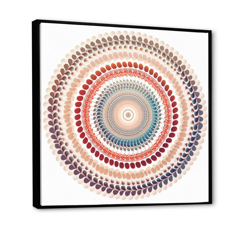 Élémentaire mandala sérénité I - impression, H 16 po x l 16 po x P 1 po, Cadre flottant noir