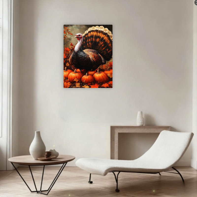 «Farm Turquie» citrouille non encadrée, art mural 24 po x 36 po