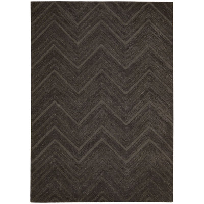 Tapis brun tissé à plat à la main Jelde