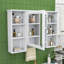 Armoire de salle de bain murale avec miroir, tablettes réglables et barre à serviettes-440207701