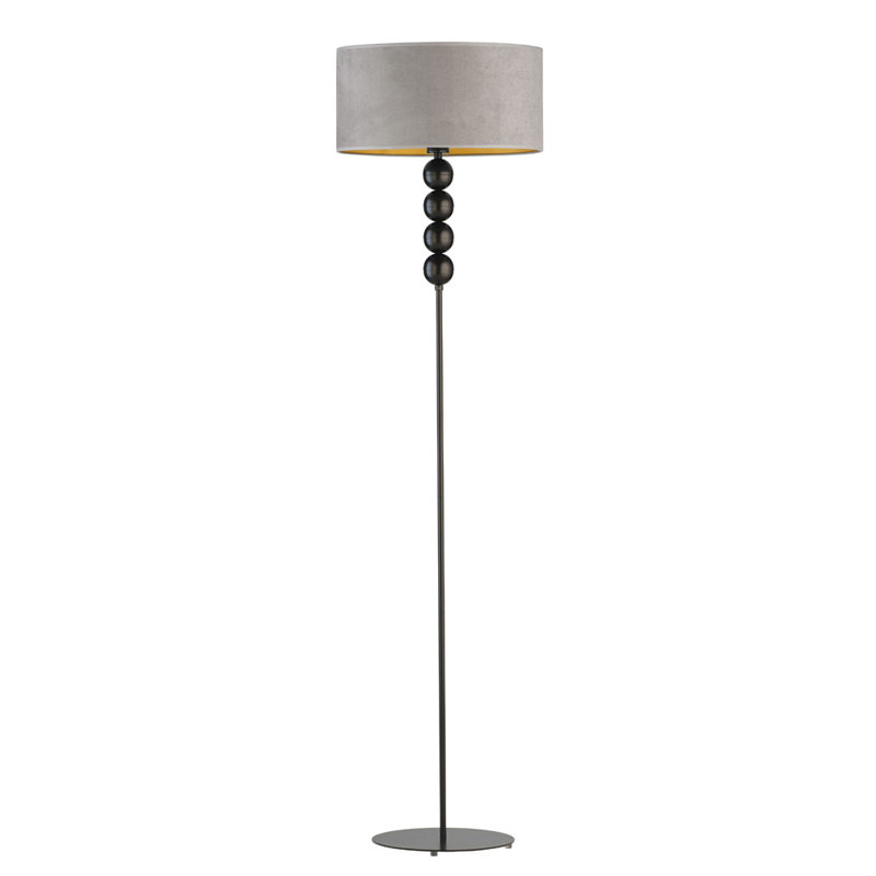 Alegna 166cm Traditional Floor Lamp, Grey/Gold Inside, Black