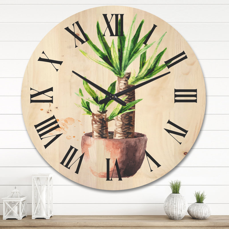 Horloge murale en bois Yucca, Très grand