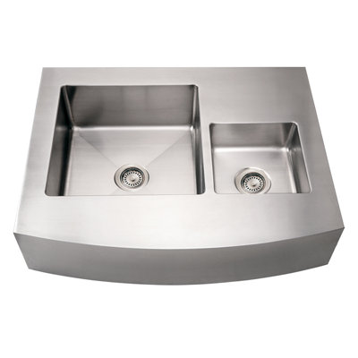 36" L x 29" W Double Basin Undermount Kitchen Sink