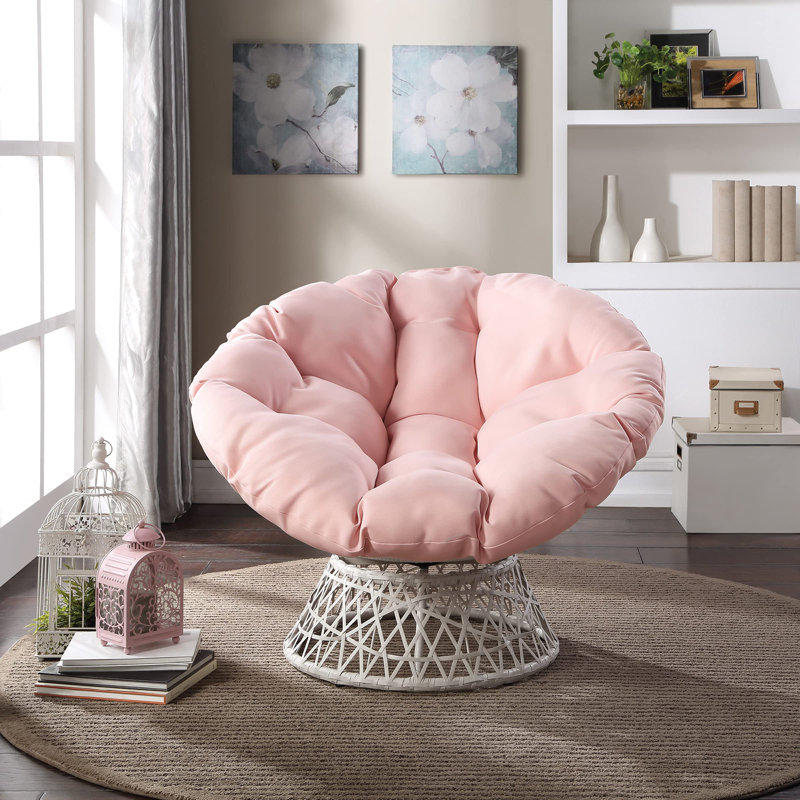 Chaise avec mobilier pivotant à 360 degrés, Rose, Blanc