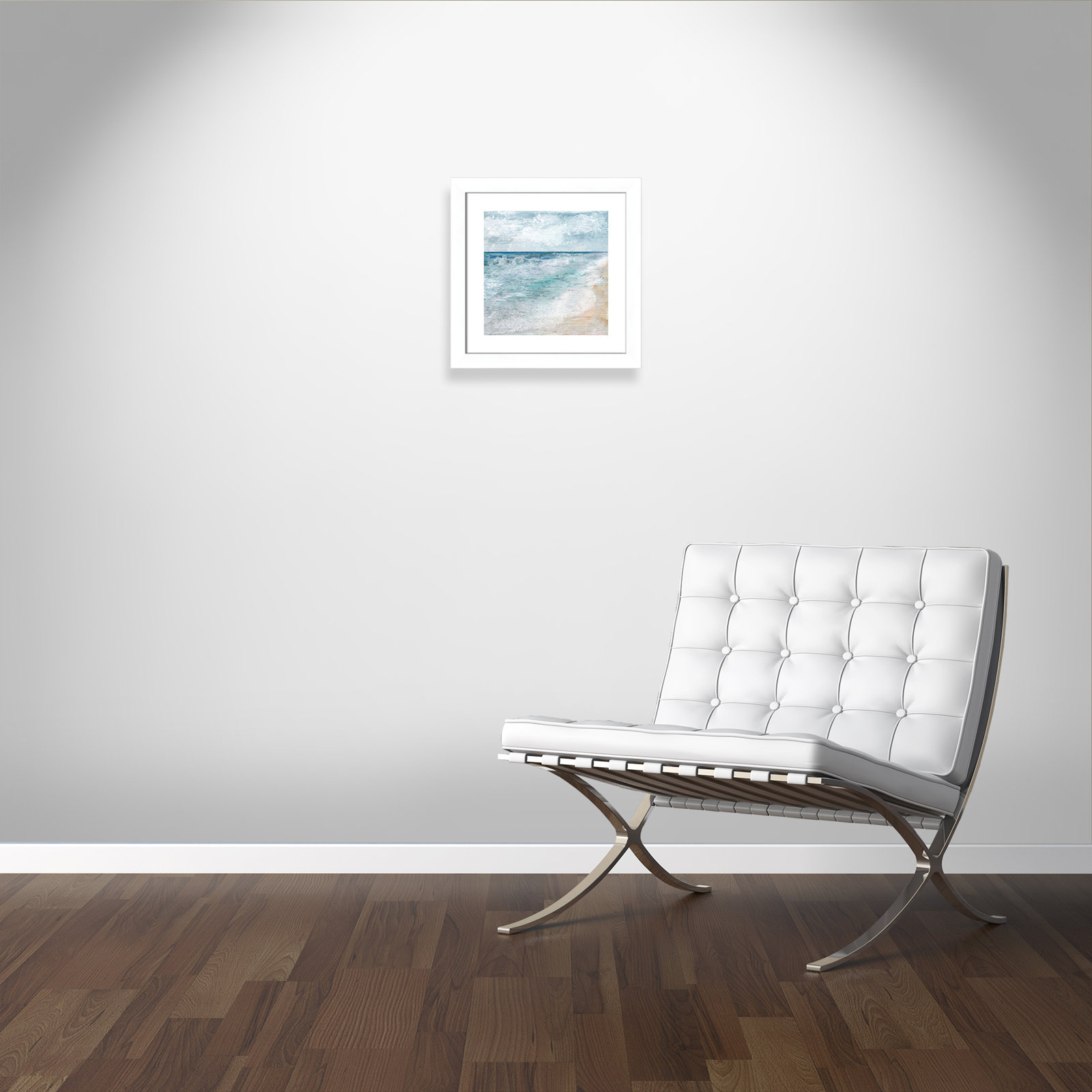 Basel "Shore Walk" Print, 18.5" H x 18.5" W x 1.25" D, Matte White