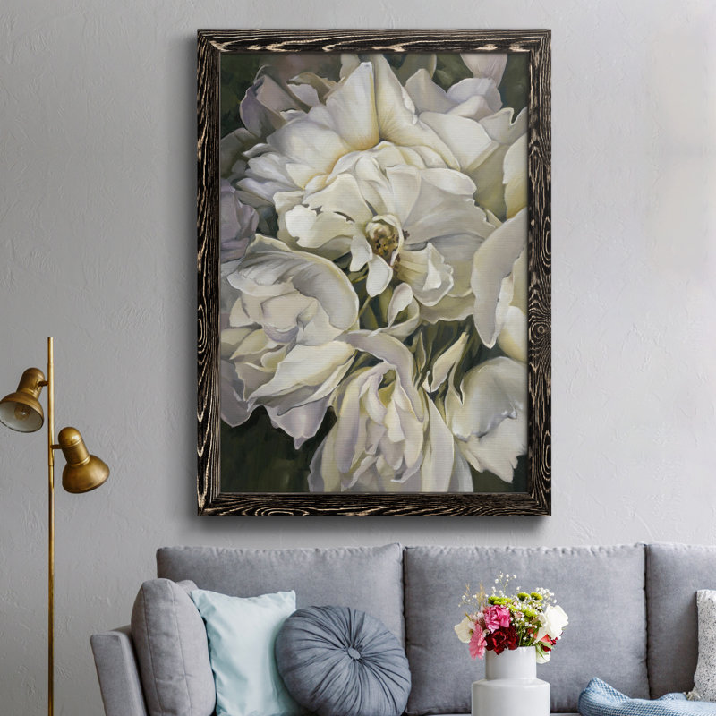 «For the roses» - Impression sur papier encadrée, H 37,5 po x l 27,5 po x P 1,5 po, Papier noir