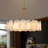 24"/ 31"Dimmable LED Drum Alabaster Chandelier Brass Pendant Lights For Dining Room-917483166-916560377
