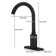 Automatic Sensor Touchless Single Hole Bathroom Sink Faucet Deck Mount With Temperature Mixing Valve In Matte Black