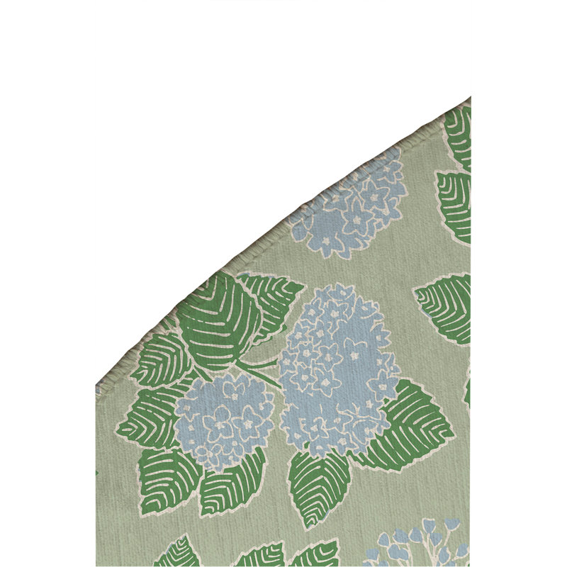 Tapis d'extérieur antidérapant Hydrangea, Rond 5 pi