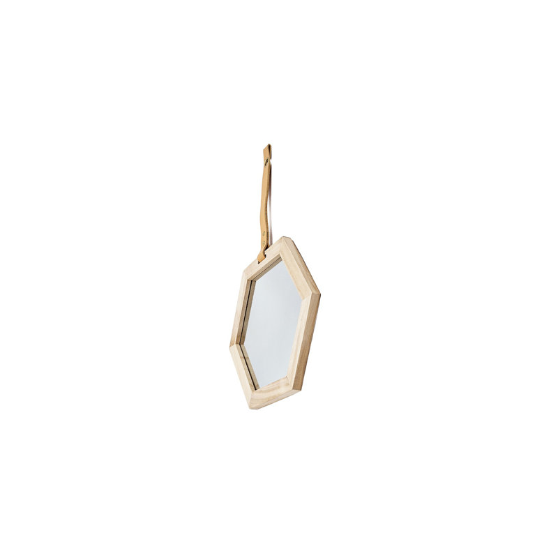 Miroir hexagonal Wike - beige, 3, 10 po x 11 po