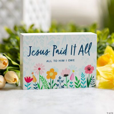 Décoration religieuse de table «Jesus Paid It All»