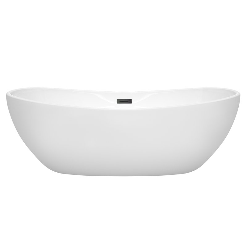 Rebecca 70'' x 32'' Soaking Acrylic Bathtub, Matte Black