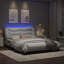 Cadre de lit vidaXL avec DEL sans matelas Hvar blanc 160 x 200 cm-1445199068