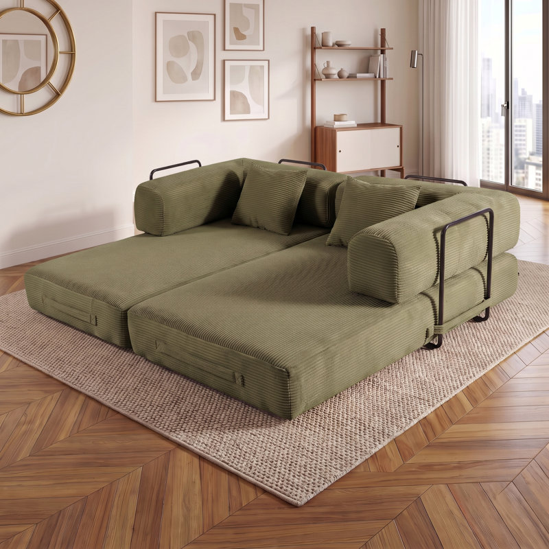 Canapé-lit convertible avec coussin, canapé-lit pliant pour salon, l 78,7 po, Green