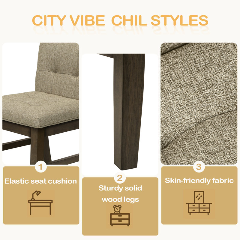 Chaise de salle à manger, hauteur 37 po, ensemble de 2, rembourrée, salle à manger, cuisine