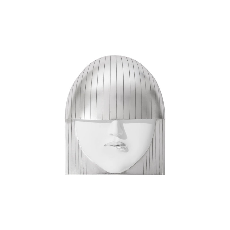Fashion Faces and Leaf Wall Décor, White/Silver Leaf