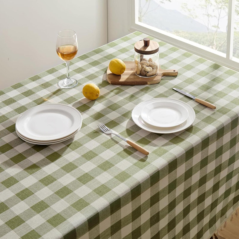 Nappe à carreaux rectangulaire, nappe en coton vichy bohème avec pampille, housse de table à carreaux Buffalo