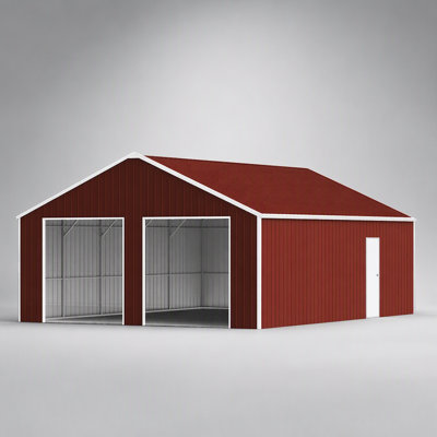 33FT x 25FT Metal Garage Barn Shed with Reinforced Steel Structure and Dual Doors for Durable Storage Solutions