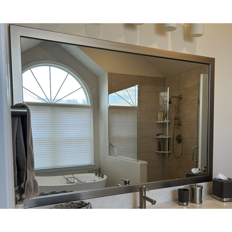 Miroir Meade, 36 po x 42 po, Nickel satiné antique