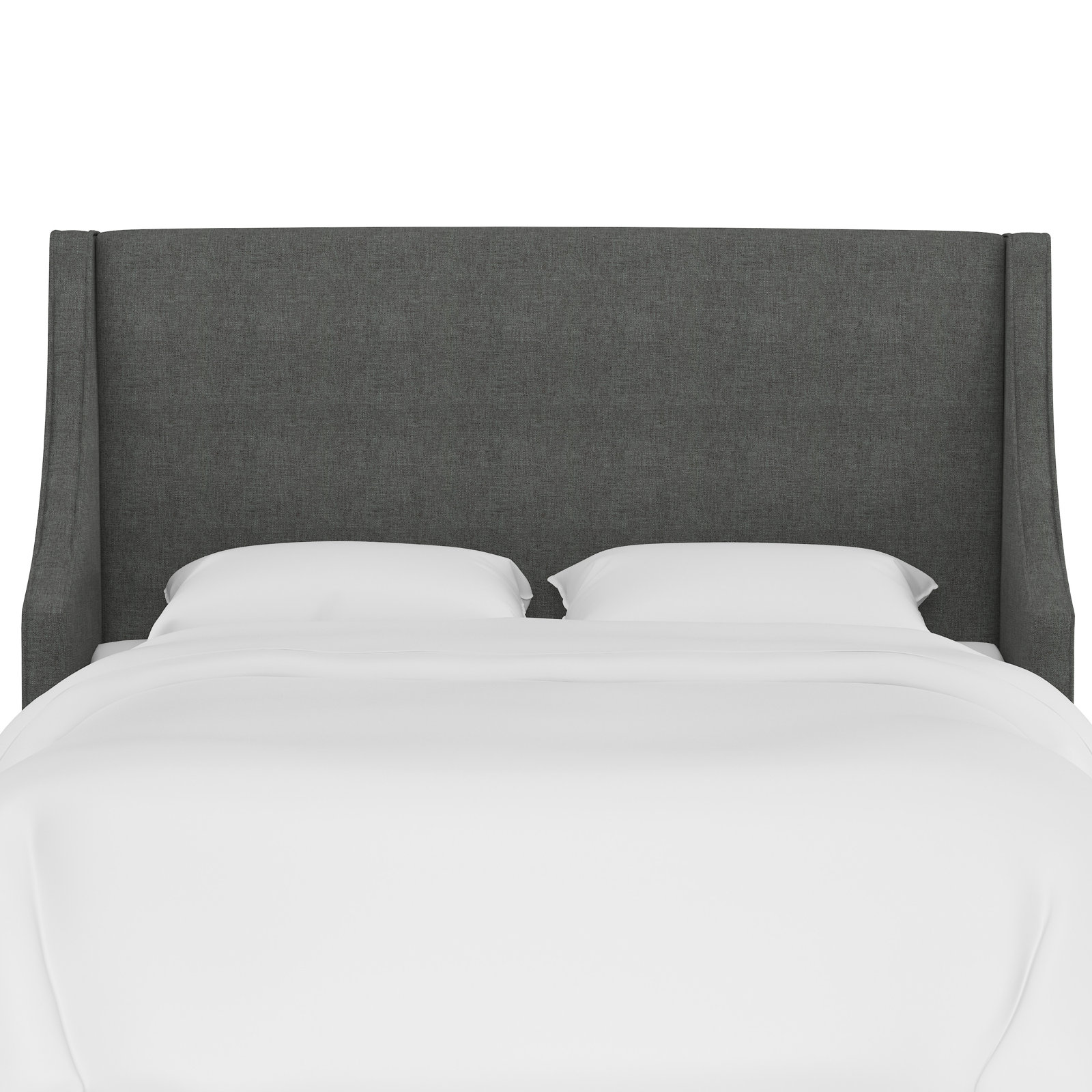 Riane Upholstered Headboard, Full, Zuma Charcoal Textured Linen