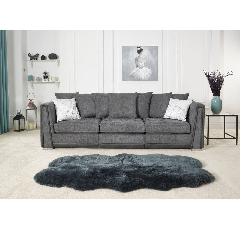 Edinburgh 3 Seater Chenille Sofa, Dark Grey