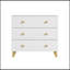 Commodes décoratives avec 3 tiroirs, poignées en bois