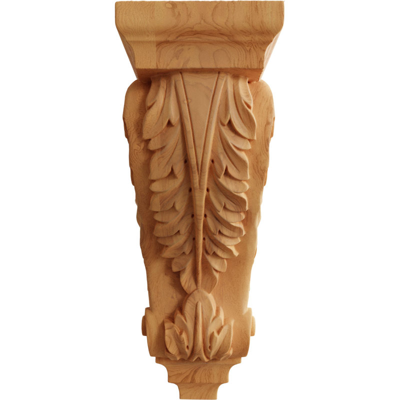 Corbeau Acanthus, Chêne, H 22 po x l 6,5 po x P 8 po