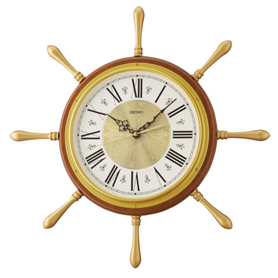 QXA785BLH Wall Clock, Brown