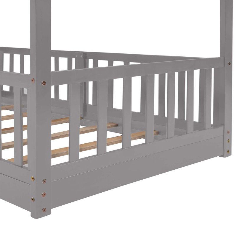 Lit superposé simple au-dessus de simple avec glissière convertible et échelle, pour économiser de l'espace et du plaisir - chambres à coucher pour enfants