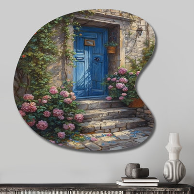 Ilana - Farm Door Floral Drop Shape Asymmetric Metal Wall Art