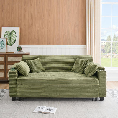 Canapé-lit extensible multifonctionnel en Corduroy avec porte-gobelet