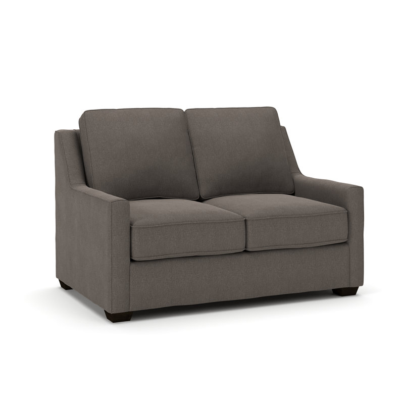 Canapé-lit rembourré de 56 po Gemi, Tissage natté gris anthracite Drusky Sustain®