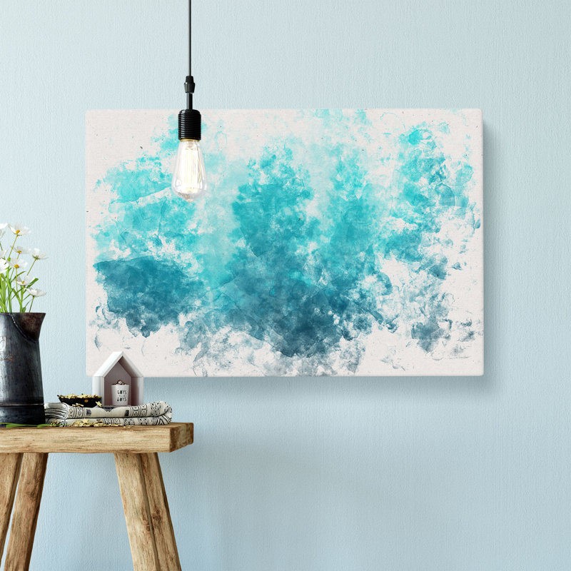 Teal Blue Forest - Wrapped Canvas, 60cm H x 91cm W x 3cm D