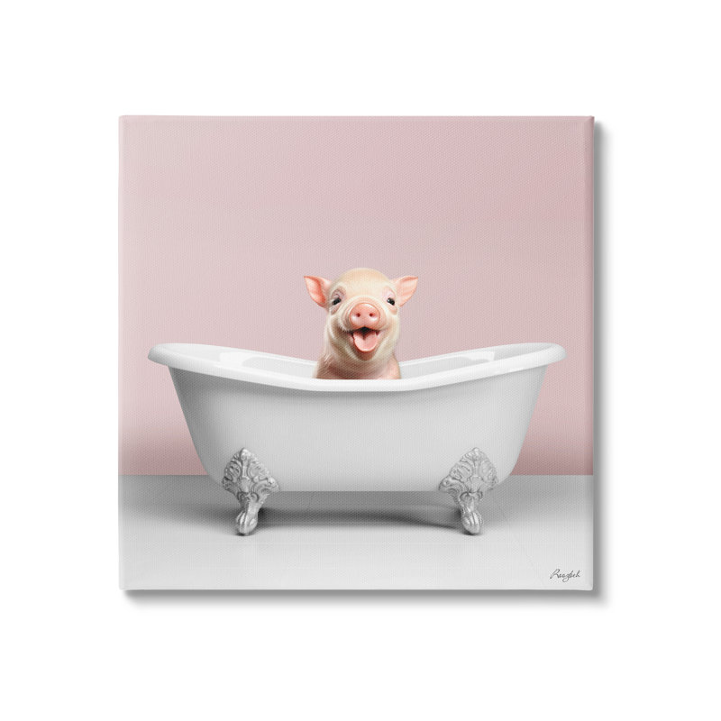 Porcelet pastel dans la baignoire par Roozbeh, H 17 po x l 17 po x P 1,5 po