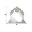 Miroir luxueux en argent antique avec accents dorés brossés à la main et boutons en cristal