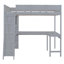 Lit mezzanine double avec bureau et tablette