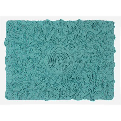 Schoenberger Floral Design Cotton Bath Rug
