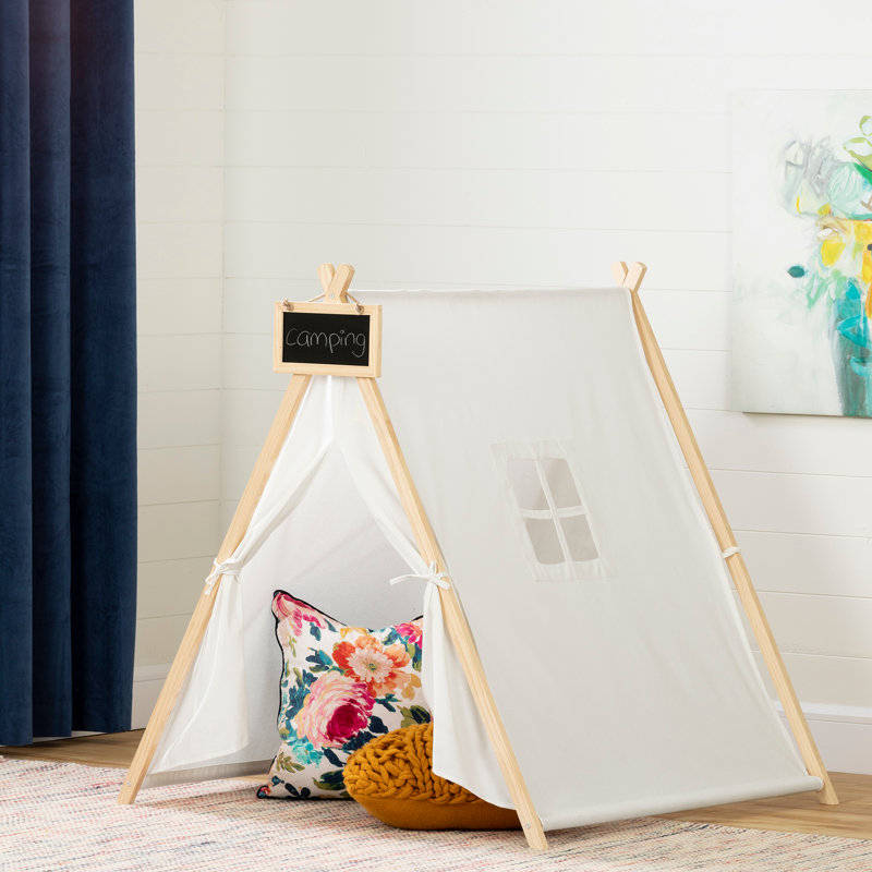 Sweedi Kids' Play Tent with Chalkboard in Organic Cotton and Pine