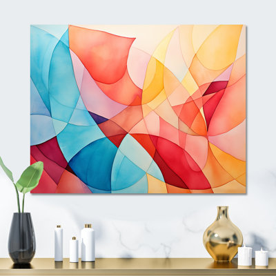 Midcentury Pastel Colour Collages II - Geometric Metal Wall Art MT137610