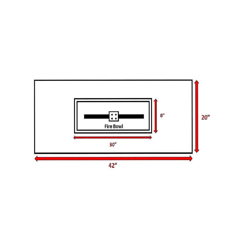 Table de fosse d'extérieur en béton au propane / gaz naturel H 24 po, Gris anthracite