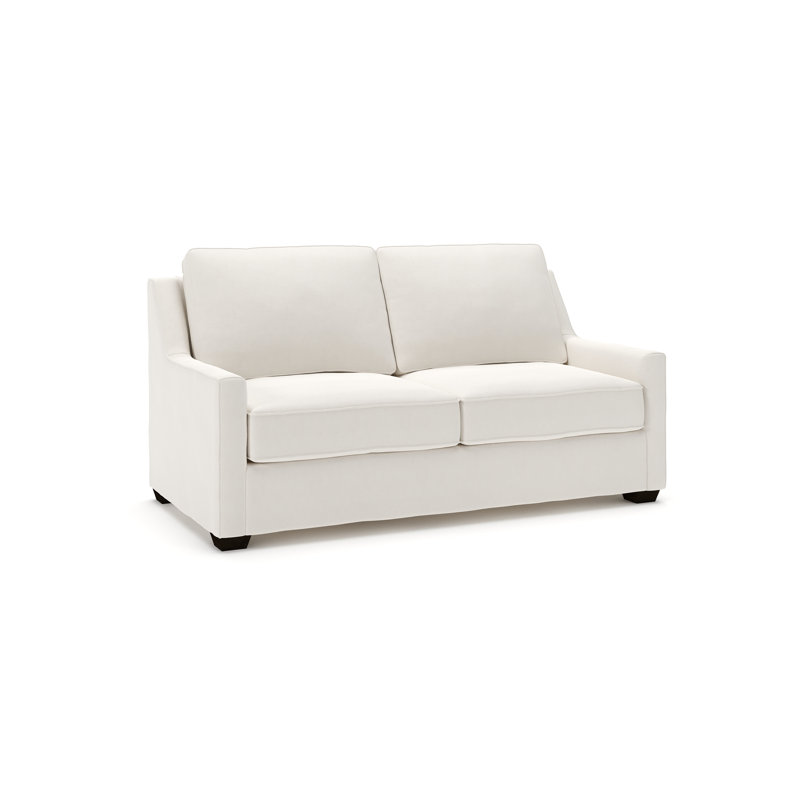 Gemi 72" Cotton Loveseat, Lena Off White Performance Linen Blend