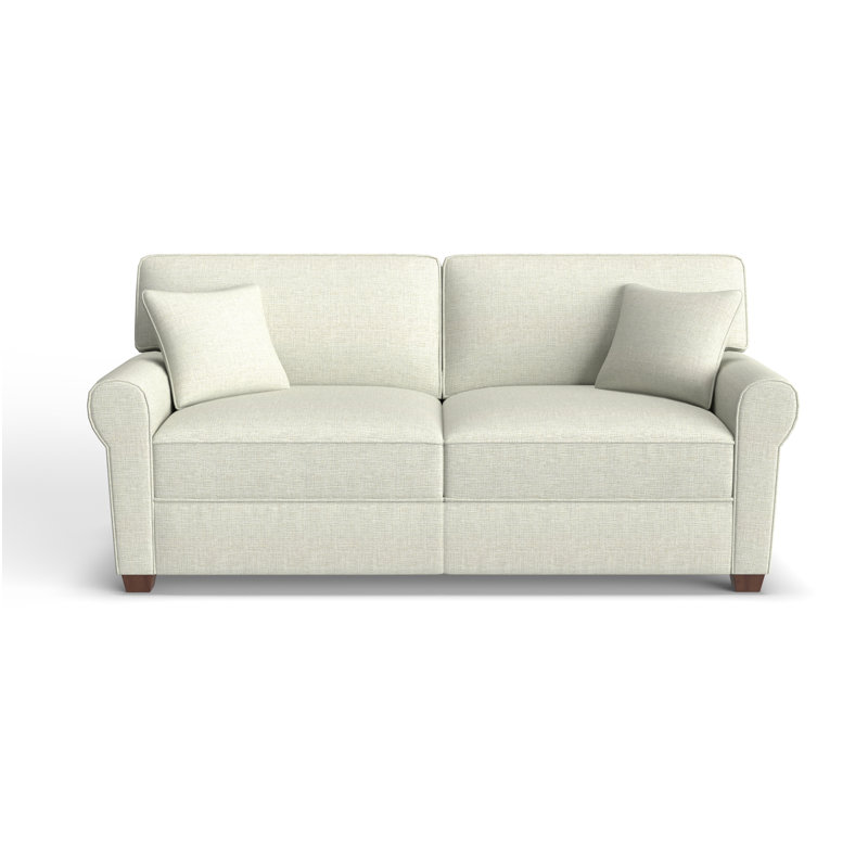 Shannon Upholstered 36'' Sleeper Sofa, Light Beige, Dark Walnut