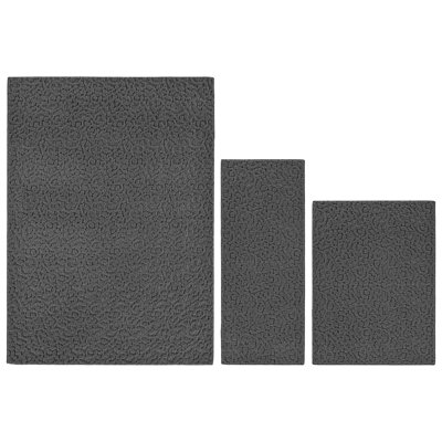 Ensemble de 3 tapis Ebenn Designs Yenni (5 pi x 7 pi, 3 pi x 4 pi, 24 po x 60 po) gris cendre