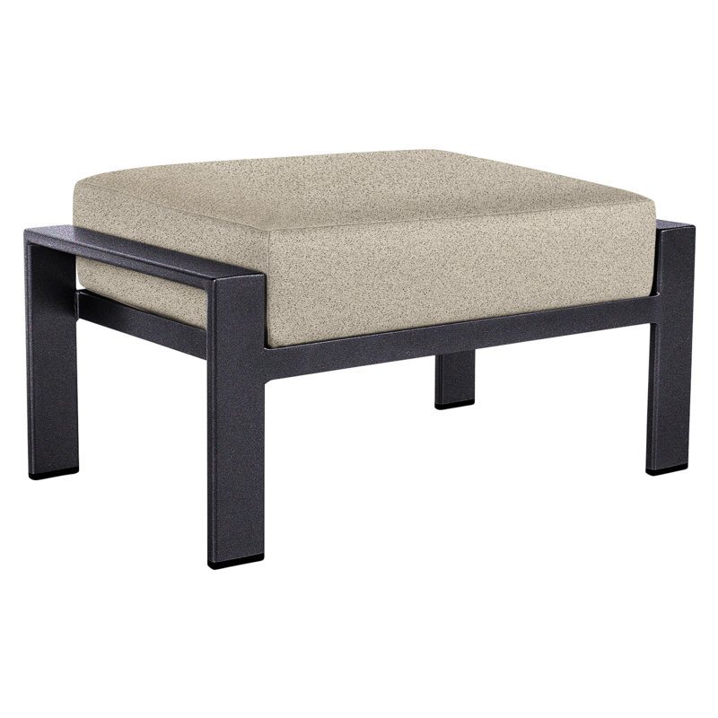 Studio Outdoor Ottoman, Graphite, Flagship Stone Sunbrella®