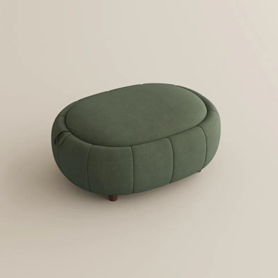Mid Century Storage Ottoman Coffee Table In Gray Pet-Friendly Fabric