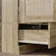 Armoire penderie en rotin 3 portes avec 6 tablettes, 3 tiroirs et tringle
