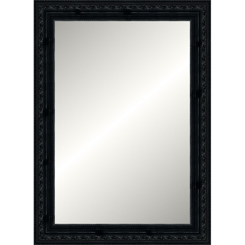 Glossy Black Gallery Mirror, Classic Vanity